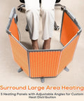Under Desk Foot Warmer With 12 Hour Timer 8 Heat Levels Foldable Portable Space Heater For Legs And Feet, grey, surrounding legs