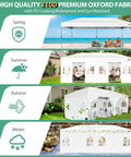 10x20 Pop Up Canopy Shelter With Six Sidewalls No Fuss One Push Setup Waterproof UPF 50 Gazebo with seasonal uses shown