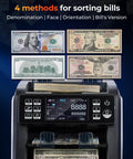 IMC23 Cash Counter Machine With Mixed Denominations, Reject Pocket, Counterfeit Detection, currency sorting display
