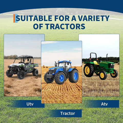 Tow Behind Lawn Dethatcher, 60 Inch Wide With 21 Steel Tines, Category 1 Three Point Hitch Tractor Attachment For Leaves shown with various tractors