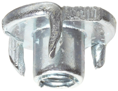 Heavy Duty Blind Nuts In Size Two Thread Pack Of Four Zinc Plated Steel Fasteners Ideal For Model Plane Engines And Landing Gear Projects That Are Absolutely Hella Sweet And A Real Knockout close-up view of zinc plated steel blind nut.