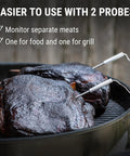 650 Ft Wireless Bluetooth Meat Thermometer With Dual Probes For Grilling And Smoking used on BBQ meat