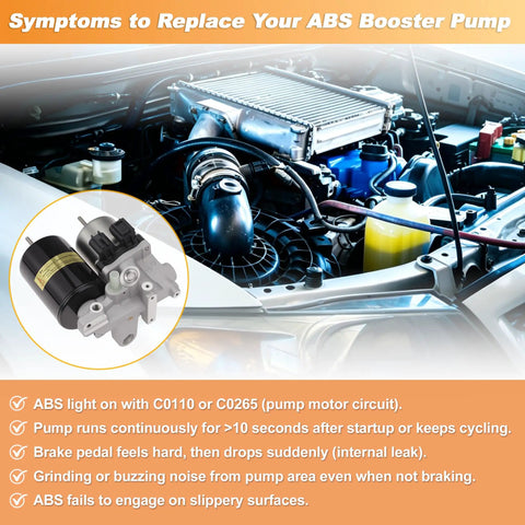 Badass Heavy Duty Abs Brake Booster Pump Assembly Compatible With Toyota Prius Rav4 Lexus Hybrid 2010 To 2018 showing symptoms to replace.