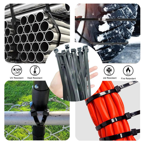 Heavy Duty 200Lb 18 Inch Zip Ties 70 Pack Black Cable Ties For Outdoor Use Thick Wide Heat Resistant Industrial Tie Wraps securing items