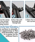 1 Inch Black Nylon R Type Cable Clip Kit With 60 Clips And 60 Screws For Wires Cables Conduits And Cable Management instructions shown
