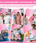 Hella Dope Gender Reveal Smoke Powder Spray Canister With Extended Range Eco Friendly Biodegradable Corn Starch Party Cloud For Boys Blue And Girls Pink Celebration Vibes in a vibrant gender reveal party setting.
