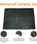 Waterproof Camping Tarp With Reinforced Corners And Edges For All Weather Gear Protection, 9.5 by 11.3 Feet, Dark Green