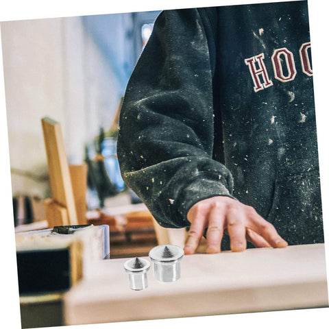Person using Dowel Alignment Tool Set With Assorted Dowel Pins 6mm, 8mm, 10mm, 12mm For Woodworking Center Point Transfer.