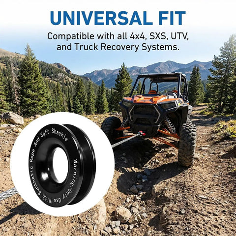Heavy Duty Snatch Ring For Off Road Recovery, Aluminum Alloy Build For Serious Break Strength, Beefed Up Fit With Soft Shackles And Synthetic Rope, Car Winch Towing Ring, Universal Fit For SUV, RV, Truck on UTV recovery trail