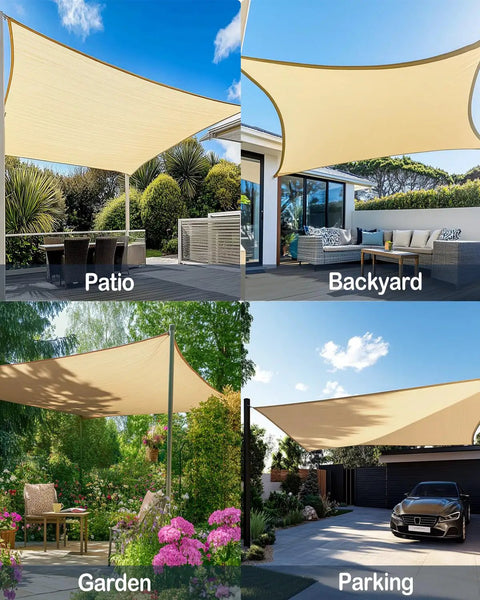 Rectangle Sun Shade Sail 10 By 13 Permeable Canopy Yellow Outdoor Shade For Patio Garden Backyard Deck Blocks Up To 95 Percent UV