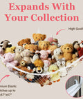 Corner Hanging Stuffed Animal Storage Hammock Net For Plush Toys Large Capacity Toy Organizer with plush animals inside