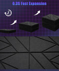 52 Pack Heavy Duty Soundproof Foam Panels For Walls High Density Acoustic Tiles Sound Absorbing Studio Office Noise Control Real Deal Kickass Wall Pads Straight Up Premium Design Reduces Echo Smooth Sailing Audio Setup, black foam tile close-up.