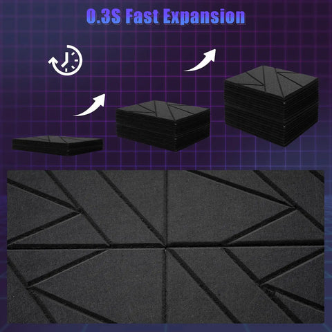 52 Pack Heavy Duty Soundproof Foam Panels For Walls High Density Acoustic Tiles Sound Absorbing Studio Office Noise Control Real Deal Kickass Wall Pads Straight Up Premium Design Reduces Echo Smooth Sailing Audio Setup, black foam tile close-up.