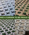 Concrete Grass Paver Molds ABS 2mm Patio Bricks for DIY Garden Pathways showing different installation styles.