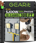 Heavy Duty 100 Ft 12/3 SJOOW Portable Power Cord 12 AWG 3 Conductor 300V Bulk Electrical Cable for Generators Machinery Motors