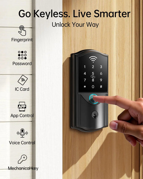 Hassle Free Smart Lock For Front Door With Built In Wifi And Fingerprint Keypad Deadbolt Gives You Straight Up Secure Entry And Super Simple App Control Without Any Tech Headaches