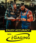 Two men in workshop using Absolute Origin 0 To 4 Inch Digital Caliper For Quick No Brainer Precision In Inch And Metric Readings