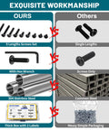 Comparison of Beefy 61Pcs M8 Flat Head Hex Socket Cap Screws Set vs others, showing 9 lengths, hex wrench, steel material, organized case.