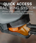 Elementa Seatbag M 0.5L showing quick access rail wing with tools