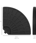 Side view of 4 Piece 158 Pound Cantilever Offset Patio Umbrella Base Stand With Carry Handles Easy Fill Spouts Base Connector Hooks