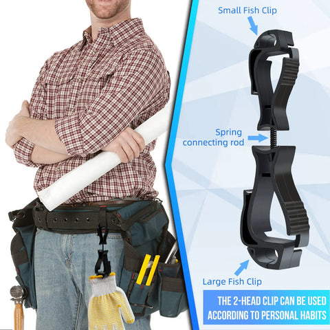Durable Glove Clip Holder For Work Gloves Heavy Duty Clip For Duty Belts And Construction Gear Ergonomic Design on tool belt