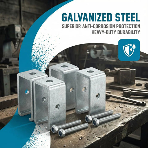 Heavy Duty Strut Channel Trolley Track Hanger Bracket Crafted For 1-5/8 Inch Universal Hoist Rigging As A Rock Solid Punching Bag Mount And Bulletproof Rolling Door Support