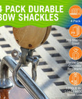 Built Different 316 Marine Grade Stainless Steel D Ring Shackles Heavy Duty Anchor Rigging Hardware For Sailboats And Boats 5 16 Inch Mini Bow Shackle Set, showing durable 316 stainless steel in a close-up with boat hardware.