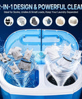 Heavy Duty Mini Compact Washing Machine Twin Tub Top Load Washer Portable Spinning Combo with laundry in action