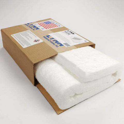Kickass Heavy Duty Ceramic Fiber Insulation Blanket One Inch Thick By Twelve By Twenty Four Inches in packaging.