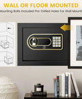 Wall-mounted heavy duty home drop safe box with waterproof and fireproof steel build, digital lock visible