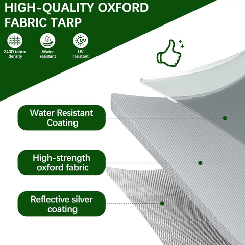 High-quality Oxford fabric tarp layers showing water resistance for Heavy-Duty Metal Chicken Coop With Round Top Spire Roof And Tri-Support Wire Mesh Run Water-Resistant Cover UV Protective Outdoor Pen For Ducks And Rabbits 10 Ft W x 13 Ft L x 6.5 Ft H