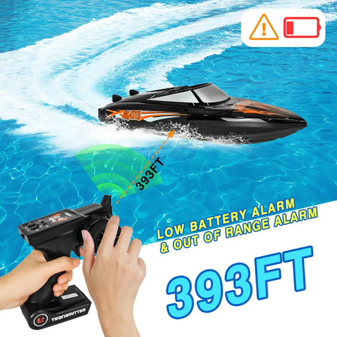 Skater RC Boat With Self Righting Feature And Easy Controls Delivers Up To 25 Kilometers Per Hour On Water For Pools And Lakes