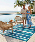 Outdoor Patio Rug 4x6 Ft Waterproof Plastic Straw Style For Deck Garden Backyard poolside with furniture set and couple