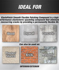 ElastoPatch Smooth Flexible Patching Compound White 10.1 Oz Crack Filler For Drywall Plaster Stucco No Shrink No Crack surfaces