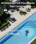 AI-powered V5 Pool Skimmer Robot cleaning a modern pool; Make Pool Cleanup A Breeze With This V5 Skimmer Robot For In-Ground And Above-Ground Pools, App Control, AI Navigation, Dual Cleaning Modes, 5L Large Filter, Handles Leaves, Oil, Sand And Debris Like A Boss, Dark Gray