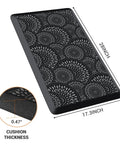 Ergonomic 0.47-Inch Thick Kitchen Mat With Non Slip Waterproof Standing Pad, black, 17.3 x 28 inches, decorative pattern