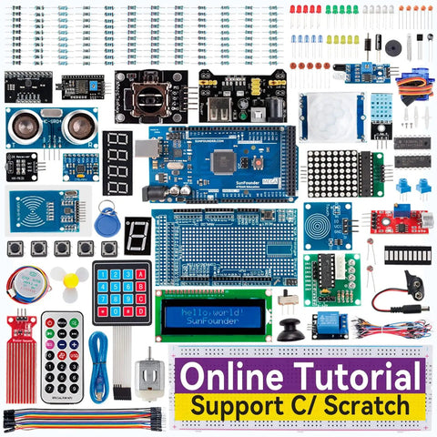 All In One Electronics Starter Kit For Arduino Mega 2560 R3 And Nano, More Than 291 Components, 73 Tutorials With Tested Code