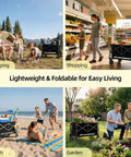 Lightweight Collapsible Wagon Cart For Easy Hauls, Compact Foldable Utility Wagon at camping, grocery, beach, and garden settings