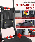 2 In 1 Folding Hand Truck Dolly Cart with storage bag showing black pouch and telescoping feature