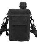 2L Water Bottle Waist Pack With Leakproof PVC Hydration Bag, black color, front view, adjustable strap, portable for fitness