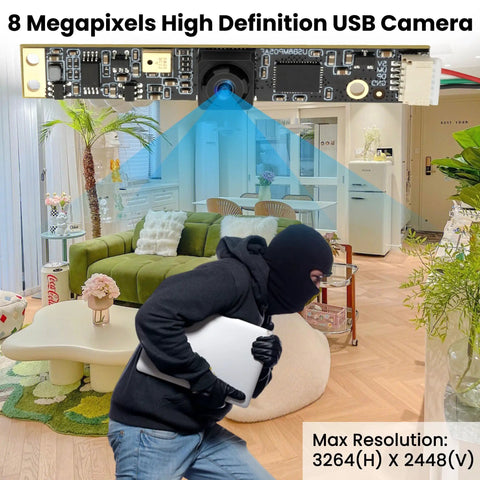 8MP Ultra HD USB Camera With Built In Microphone For 3D Printers, Crystal Clear 3264x2448 At 30fps installed in living room scene