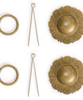 Brilliant Sun Brass Cabinet Pulls Set Of 2 4.5 Inch Wide Architectural Hardware with 2.6 Inch Diameter and 10mm Soft Pins