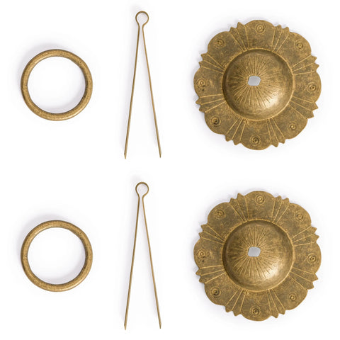 Brilliant Sun Brass Cabinet Pulls Set Of 2 4.5 Inch Wide Architectural Hardware with 2.6 Inch Diameter and 10mm Soft Pins