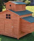 Deluxe Large Wood Chicken Coop For Backyard Hen House Fits 6 Large Or 10 Bantam Chickens With 6 Nesting Boxes Ramp Access Solid Fir Construction Easy Assembly Durable Outdoor Poultry Home, side view