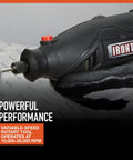 Close-up of Pro Grade 107 Piece Rotary Multitool Kit With 35000 RPM Variable Speed Dial, showcasing variable-speed operation.