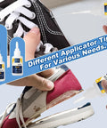 Heavy Duty Shoe Glue 100g Clear Adhesive For Rubber Soles And Leather Waterproof Sneaker Glue For Boots Heels Tennis Shoes Insole Repair Strong Boot Fix Ultimate Shoe Repair Kit applied on sneakers and shoes.