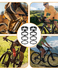 Collage of cyclists on mountain and road bikes with Eight Piece Aluminum Bicycle Headset And Stem Spacers Set For One And One Eighth Inch Stems
