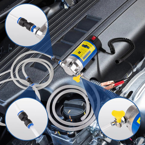 12V 100W Oil Extraction Pump For Ultra Quiet Fluid Transfer No Fuss Self Priming Oil Change Kit For Cars Boats Motorcycles Mowers And RVs With 3 Hoses And Adapters