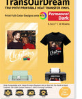 Printable Heat Transfer Vinyl For T Shirts Full Color Iron On Vinyl For Inkjet Printers 10 Sheets 8.5x11 Inches Easy To Cut And Weed