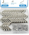 Heavy Duty 30 Piece 2020 Aluminum Extrusion Corner Bracket Kit With Screws And Wrench, 62 T Nuts For 8020 And 2040 T Slot Rails